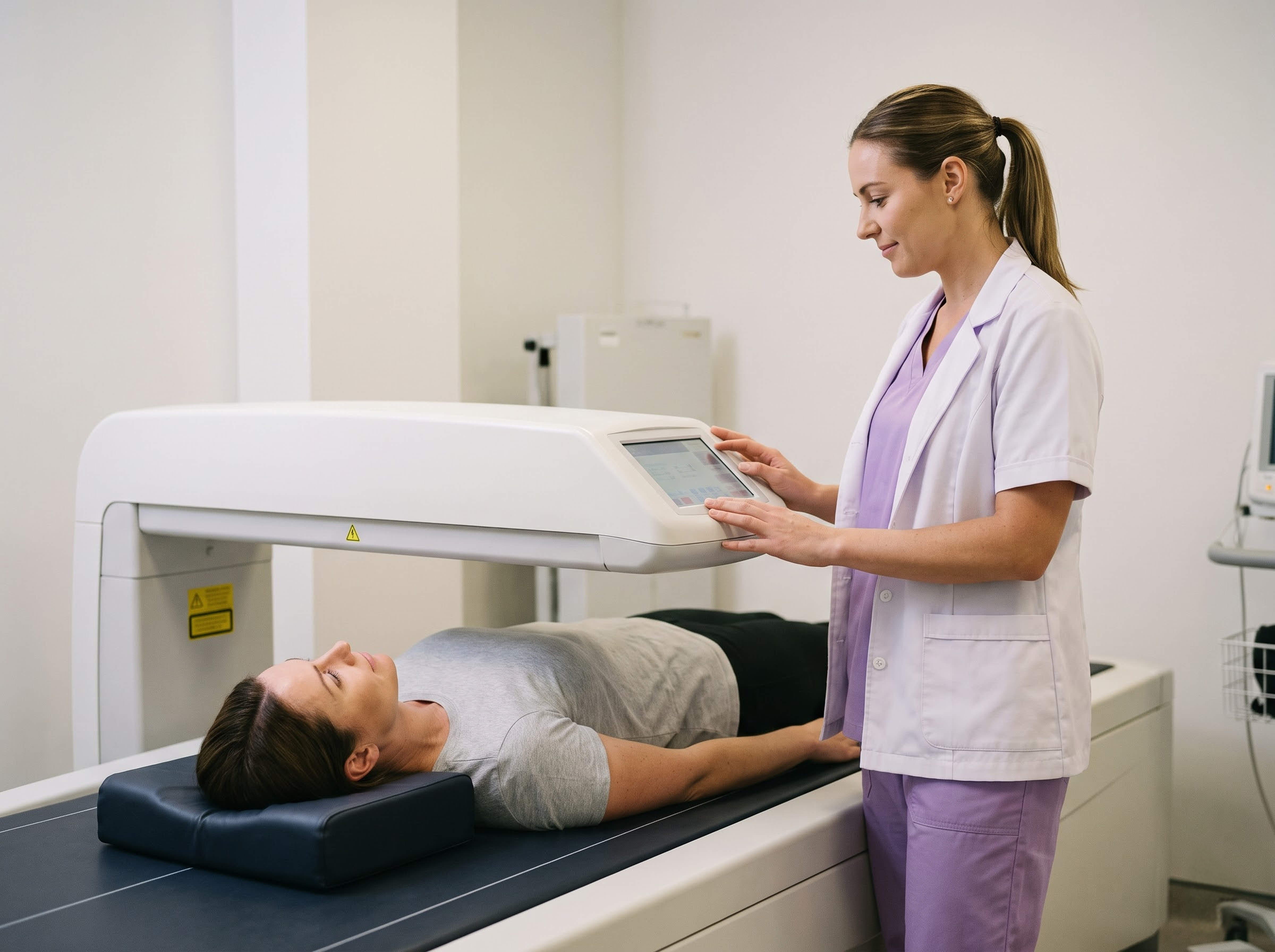 Ultrasound procedure being performed